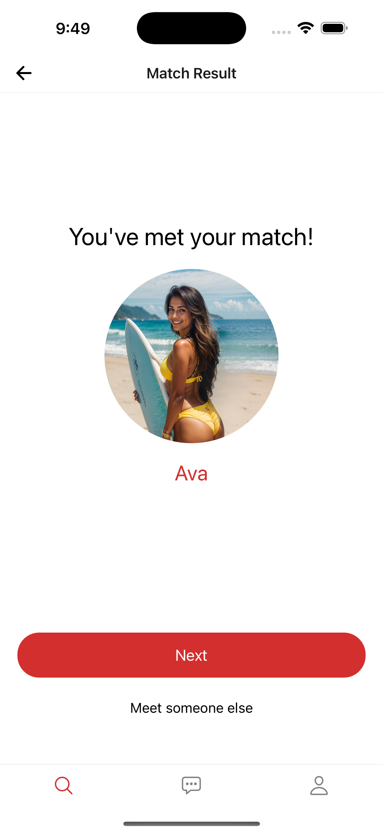 Match preview screen